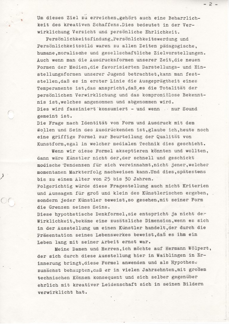 Woelpert Hermann Waiblingen Hans Martin Maier Ausstellung Juli 1984 2