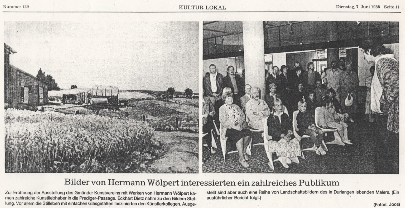 Woelpert Hermann Kunstausstellung 1988 Schwaebisch Gmuend Zeitung